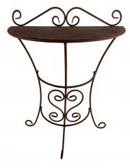 Gartentisch halbrund Edelrost B: 60 cm H: 75 cm T: 30 cm freistehend Edelrost einteilig 