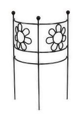 Staudenhalter halbrund BLUME H:50 B:30 T:16cm 3x Halbring stabil massiv Vollmaterial 6 mm, Pflanzenstütze, Rankhilfe, Rankgitter 