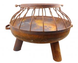 Feuerschale Linda Aufsatz 80 Rund, wohlgeformt und absolut stabil massiv Ø:80cm Feuerkorb, Feuerstelle, Grill, 