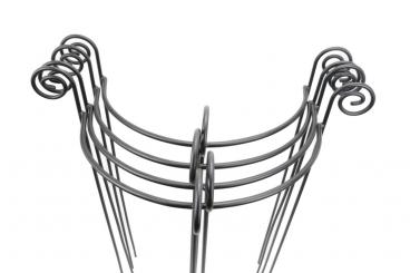 4x Staudenhalter HUGO halbrund Höhe 90 cm Breite 45 cm schwarz Tiefe 22 cm Material 8/10 mm Pulververzinkt/Pulverbeschichtet 