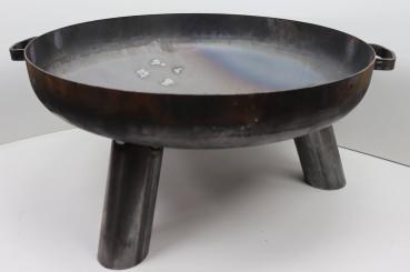 Feuerschale Linda 80 Rund, wohlgeformt und absolut stabil massiv Ø:80cm Höhe 30cm, Feuerkorb, Feuerstelle, Grill, La 