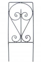 Rankgitter aus Metall 57 cm x 34 cm zum Stecken in Edelrost, Vollmaterial, Beetabgrenzung, Rankhilfe, Staudenhalter 