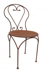 Garten Dekostuhl aus Metall in Edelrost, Blumenhocker rostige Gartendeko Dekoration Blumenständer 