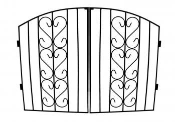 Rosenbogen 2-flügliches Tor, roh für Rosenbogen 140 cm Breite H: 85 B: 115 Edelrost Rundeisen 5/10 mm Made in EU 