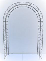 Rosenbogen Rund aus Metall stabil, Vollmaterial 12 mm Edelrost, Breite 165cm Höhe 245cm Tiefe 40cm, 