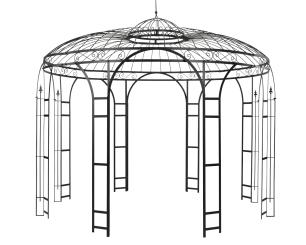 Pavillon Ø 350 cm Höhe 315 cm Rund Vollmetall unbehandelt H: 315 D: 350 Rundeisen 10/8 mm Band30/5 Made in EU 