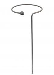 Staudenhalter mit offenem Ring freistehend Höhe 100 cm Ø 35 cm Dekoration für den Garten in Naturrost als Rankhilfen für Stauden 