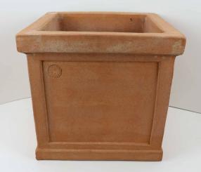 Terracotta Impruneta Cubo Liscio Con Bordo 56x56x52cm Form Quadrat ohne Verzierung Blumentopf, Gefäß, Würfel 55cm