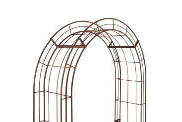 Rosenbogen RUDI Rund aus Metall 12 mm Vollmaterial roh Breite 200cm Höhe 235cm Tiefe 40cm, 7-teilig 