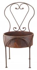 Gartenpflanzstuhl Edelrost Herz B: 45 H: 87 T: 47 Vollmaterial Rundeisen 10/12mm 