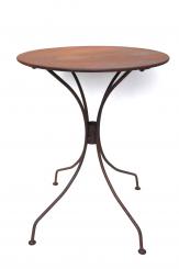 Gartentisch Rund Edelrost zerlegbar H: 70 cm Ø: 55 cm sehr stabil, zerlegbar 3-teilig, 4x Muttern 