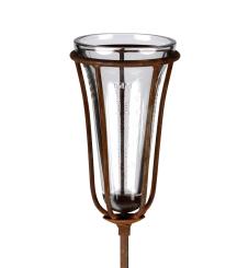 Regenmesser auf Stab aus Metall in Rost, stabil und robust, für den Garten, Niederschlagsmesser Regenmengenmesser 