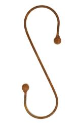 Baumhaken Länge 30 cm, stabil, massiv aus Vollmaterial schöner S-Bogen mit Kugeln in Edelrost 