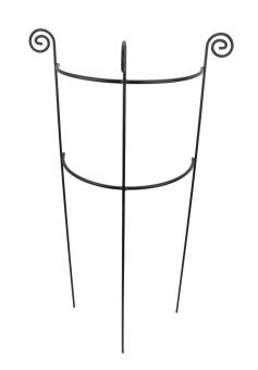Staudenhalter HUGO halbrund Höhe 116 cm, Breite 45 cm schwarz Tiefe 22 cm Rundeisen 8/10 mm Pulverbeschichtet/Pulververzinkt 