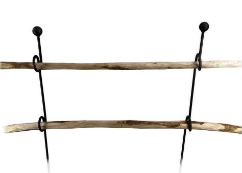 Rankgitter GERD mit 2x Knoten Höhe 115 cm, Vollmaterial mit 2x Kastanien Holzstangen 160 cm 