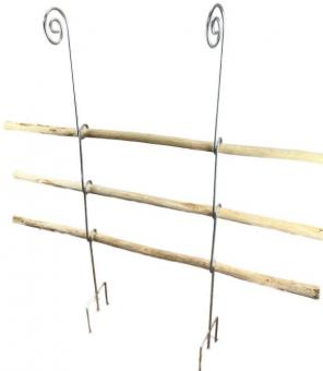Bischofstab mit Knoten mit Holz im SET feuerverzinkt 5-tlg. Holzstangen 150 cm, Knotenstab 170 cm 