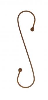 Baumhaken Länge 60 cm, stabil, massiv aus Vollmaterial schöner S-Bogen mit Kugeln in Edelrost 